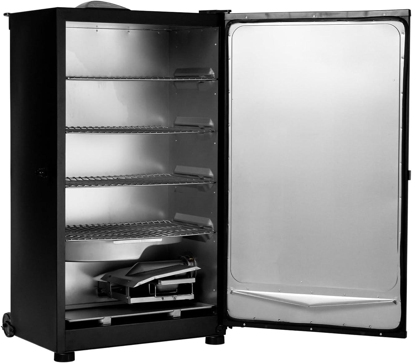 imageMasterbuilt 40inch Digital Electric Vertical BBQ Smoker with Side Wood Chip Loader Chrome Smoking Racks and 970 Cooking Square Inches in Black Model MB2007291840 No Window