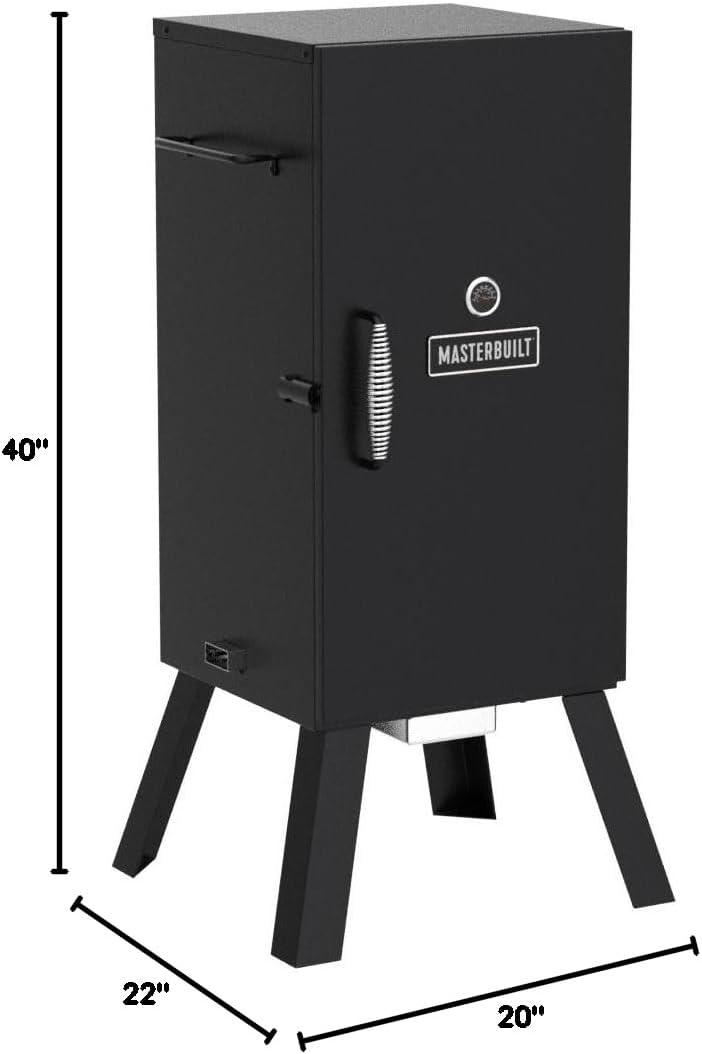 imageMasterbuilt 40inch Digital Electric Vertical BBQ Smoker with Side Wood Chip Loader Chrome Smoking Racks and 970 Cooking Square Inches in Black Model MB2007291830inch Analog