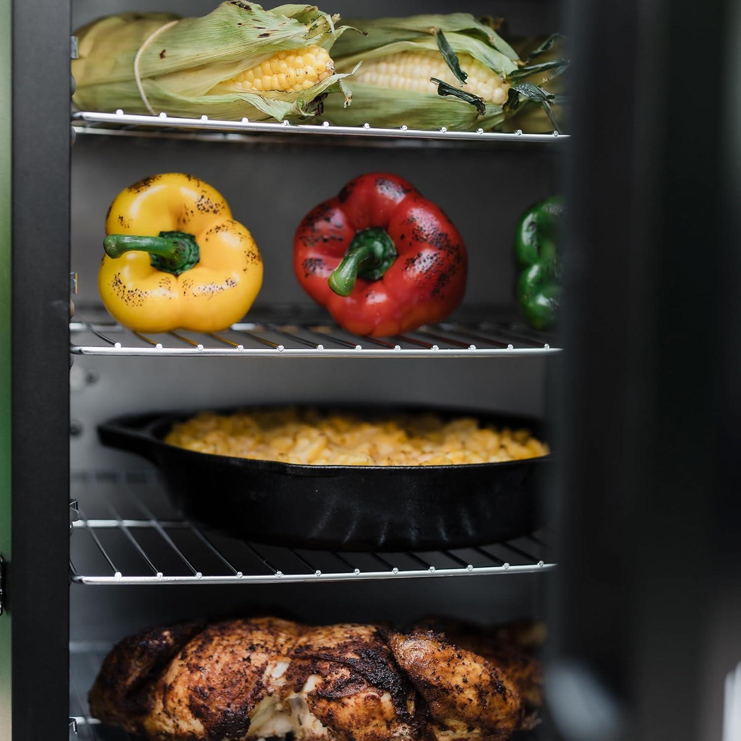 imageMasterbuilt 40inch Digital Electric Vertical BBQ Smoker with Side Wood Chip Loader Chrome Smoking Racks and 970 Cooking Square Inches in Black Model MB2007291830inch Digital with Window Legs Wifi