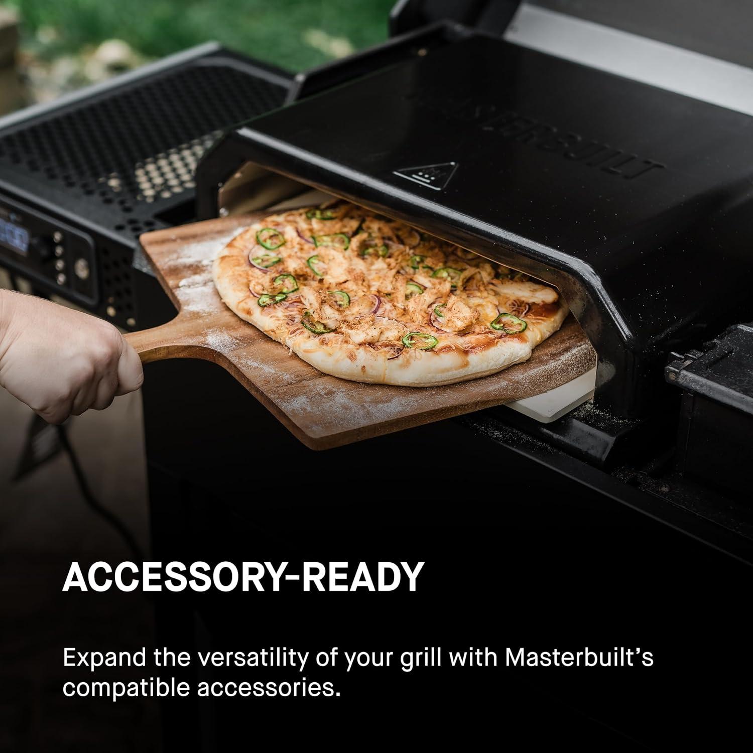 imageMasterbuilt AutoIgnite 545 Digital Charcoal Grill and Smoker Combo for Easy Grilling Digital Control App Sear Plate Mini Hopper and 545 BBQ Cooking Square In in Black