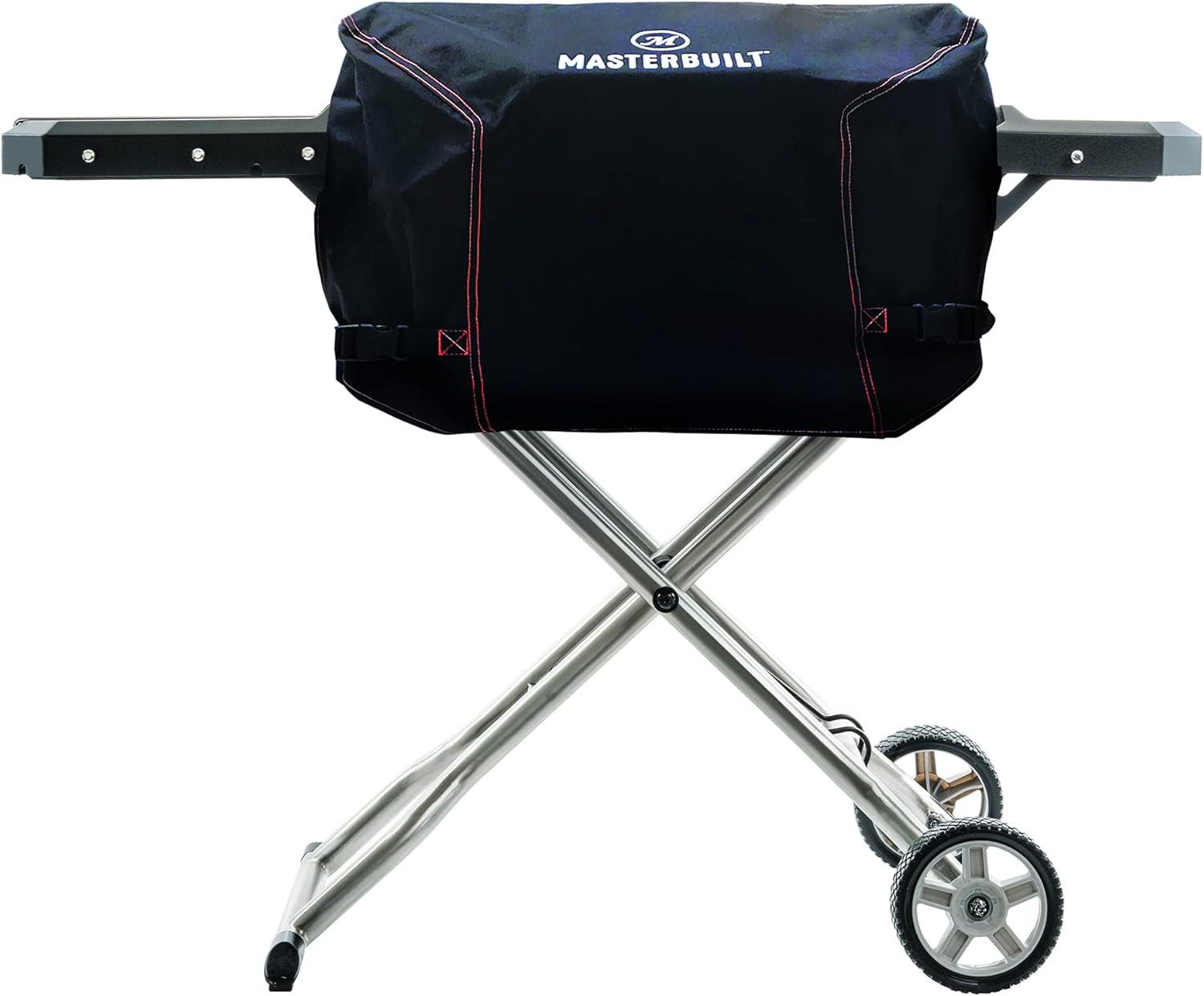 imageMasterbuilt Electric Portable Charcoal Grill and Smoker Water Resistant DoubleStitched Durable Grill Cover with PVC Liner in Black Model MB20080522