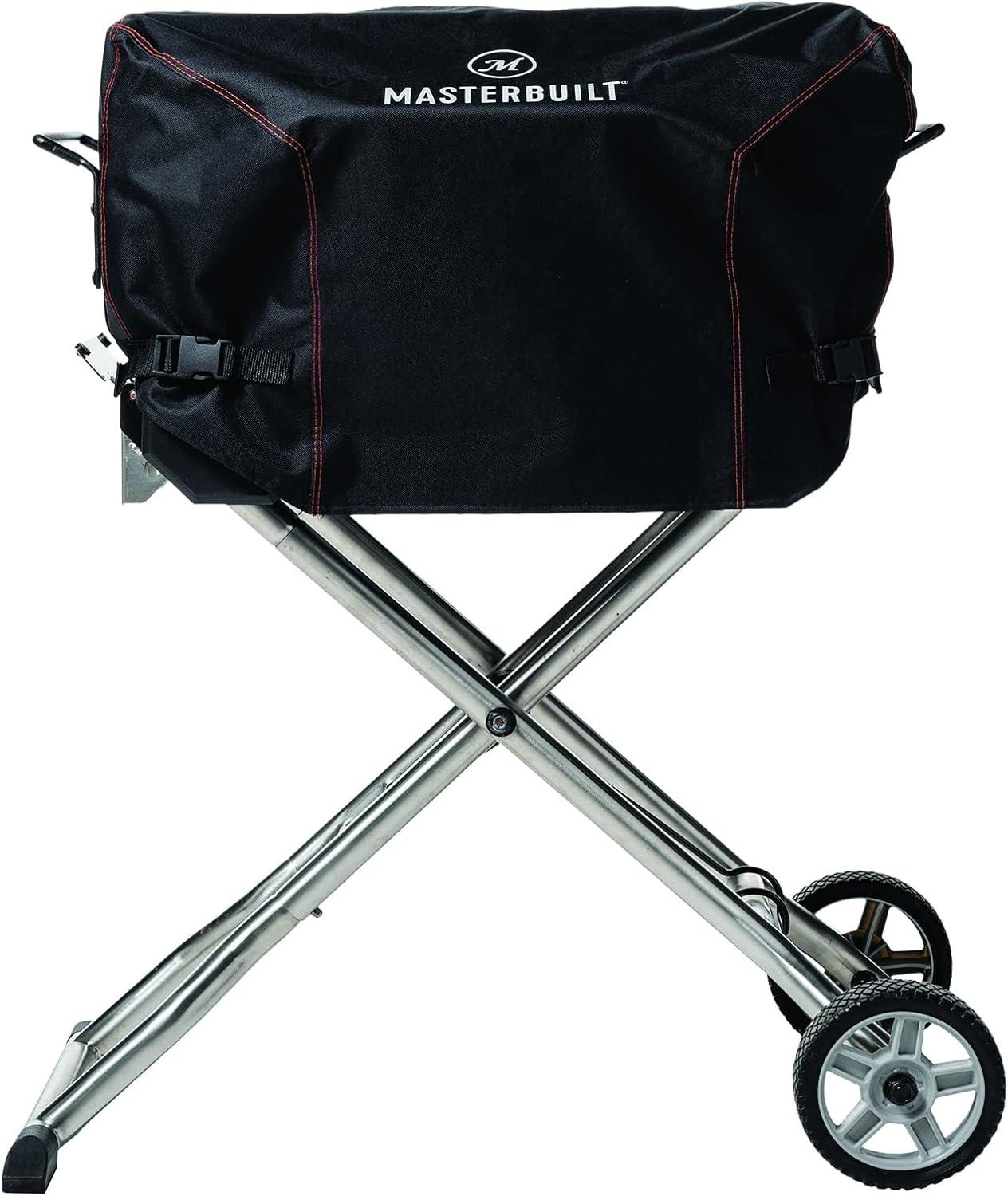 imageMasterbuilt Electric Portable Charcoal Grill and Smoker Water Resistant DoubleStitched Durable Grill Cover with PVC Liner in Black Model MB20080522