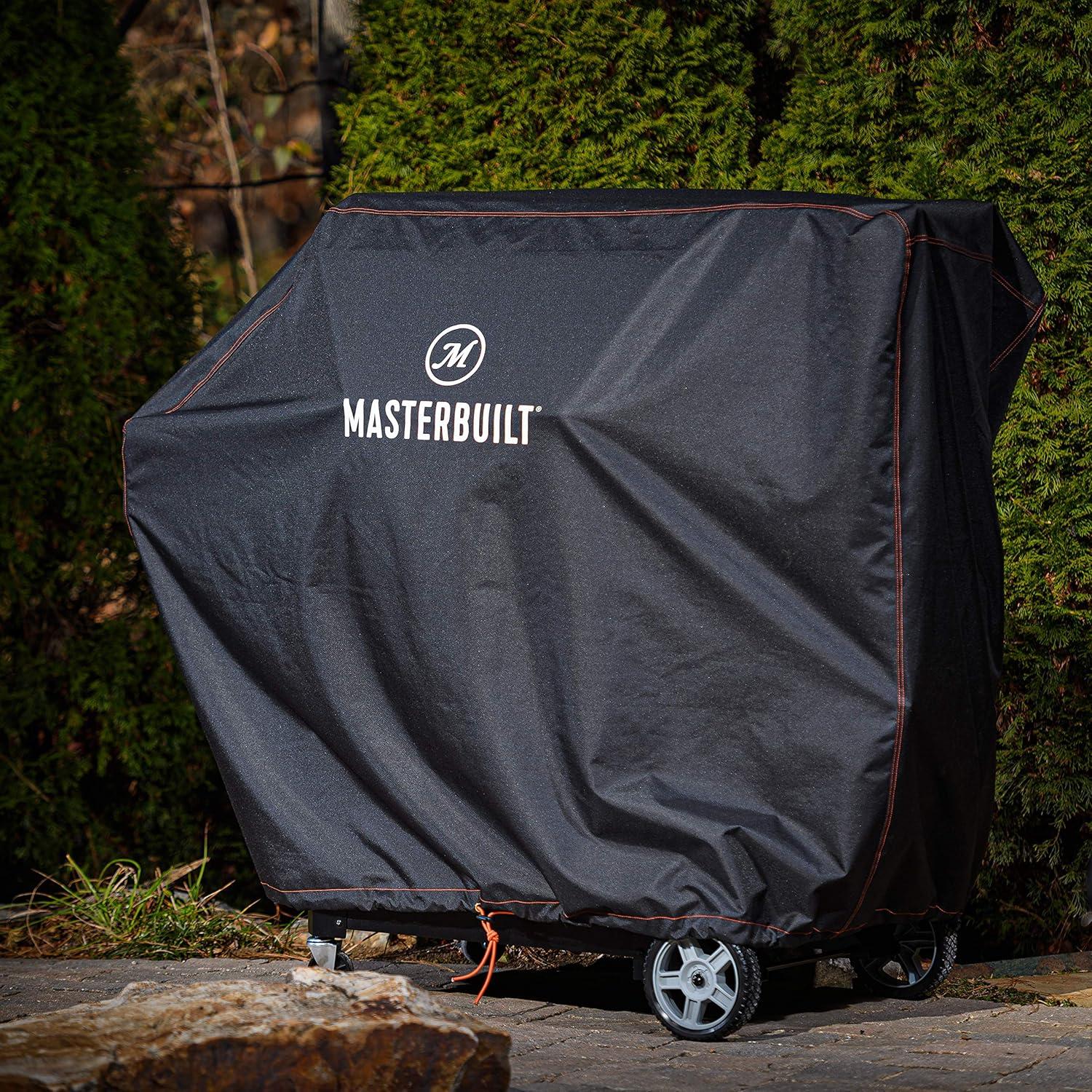 imageMasterbuilt Gravity Series 1050 Digital Charcoal Grill and Smoker Durable Grill Cover with PVC Liner DoubleStitching and Adjustable Drawstring in Black Model MB20081220One Size