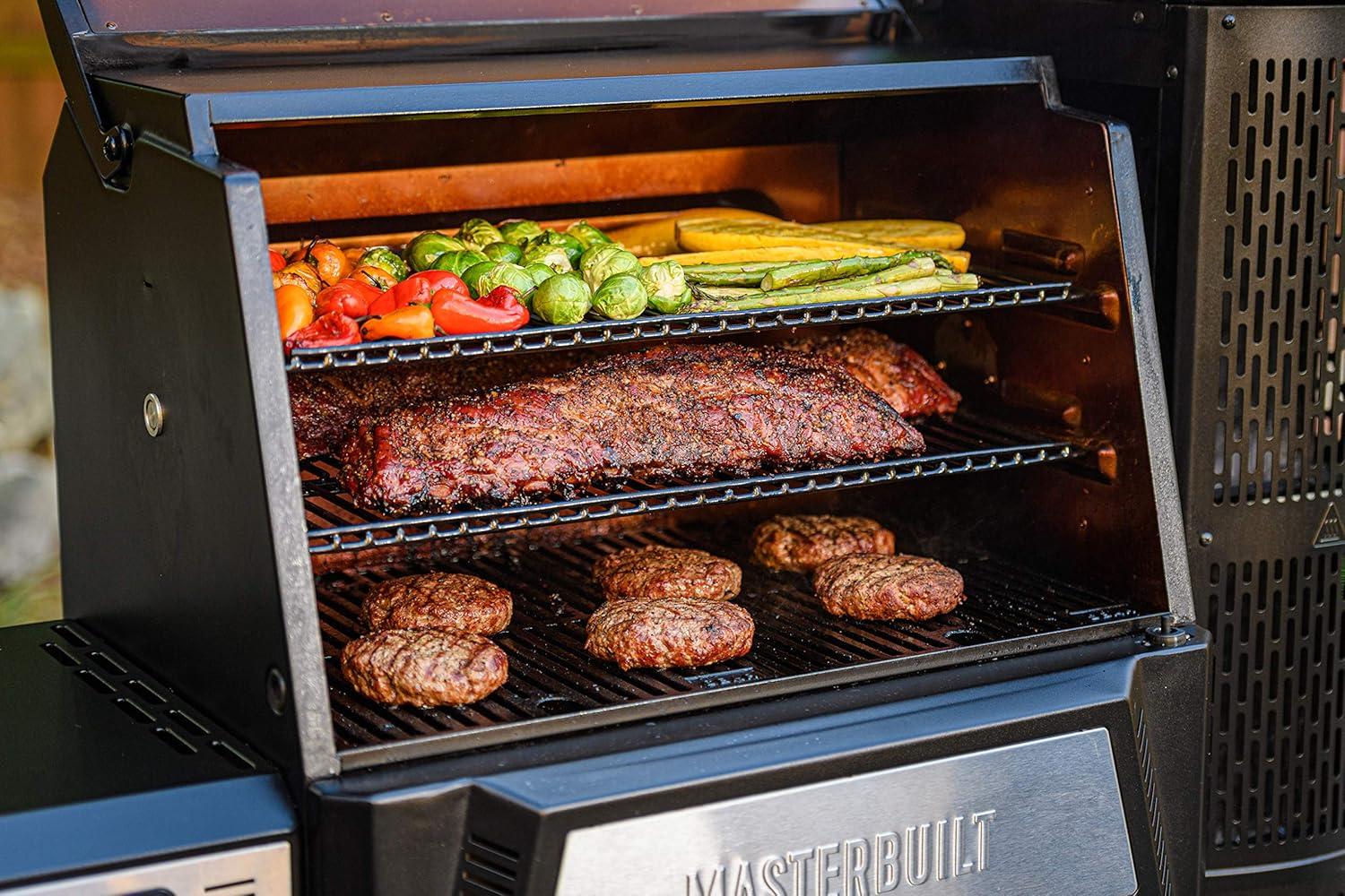 imageMasterbuilt Gravity Series 560 Digital Charcoal Grill and Smoker NonStick PorcelainCoated Warming Rack Accessory Insert 2Pack in Black Model MB20091420