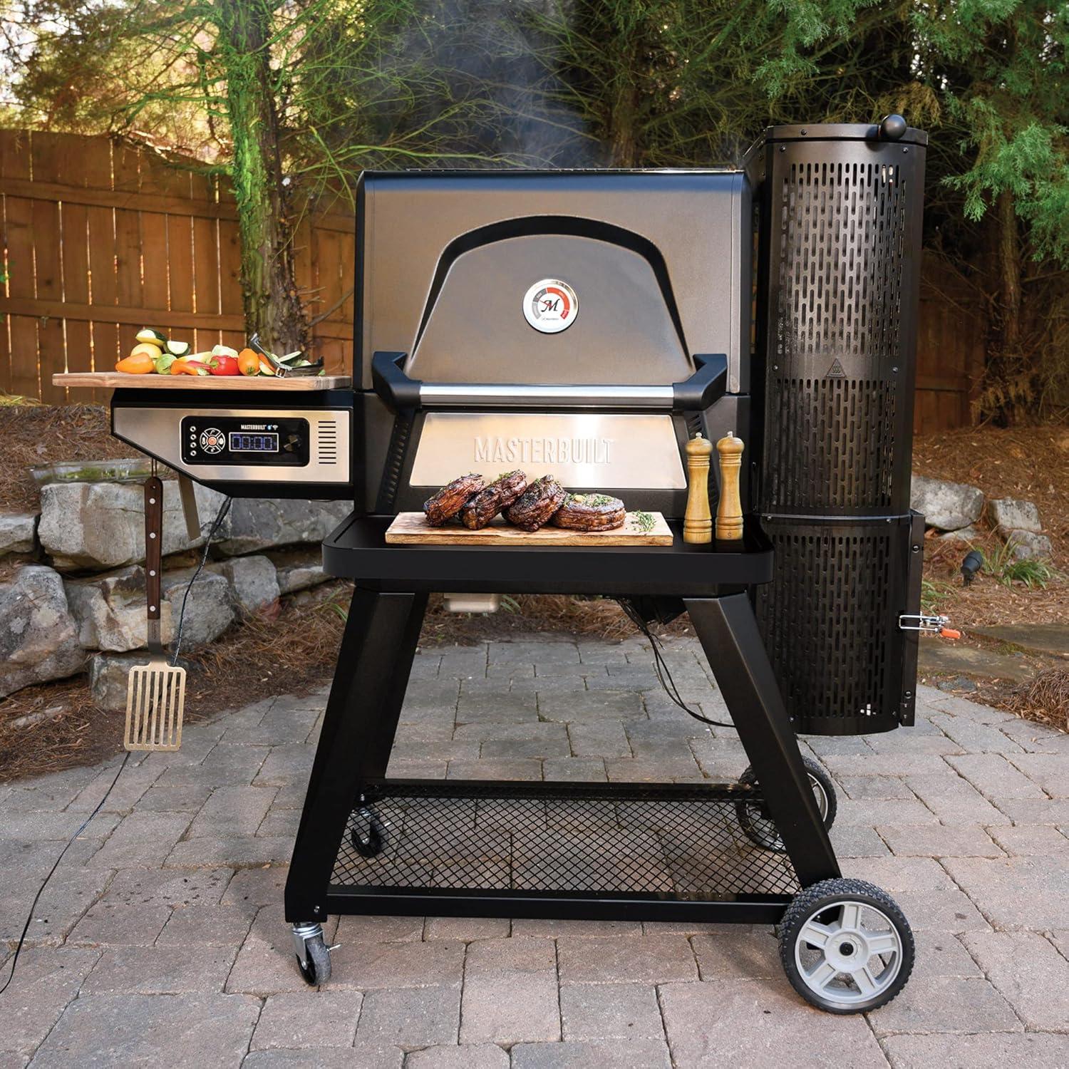 imageMasterbuilt Gravity Series 560 Digital Charcoal Grill and Smoker PowderCoated Steel FontShelf Accessory Insert to Hold up to 50LBS in Black Model MB20181522