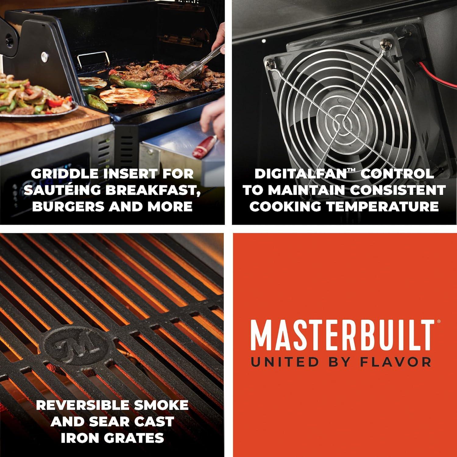 imageMasterbuilt Gravity Series 800 Digital Charcoal Grill Griddle and Smoker with Digital Control App Connectivity and 800 Cooking Square Inches in Black Model MB20040221