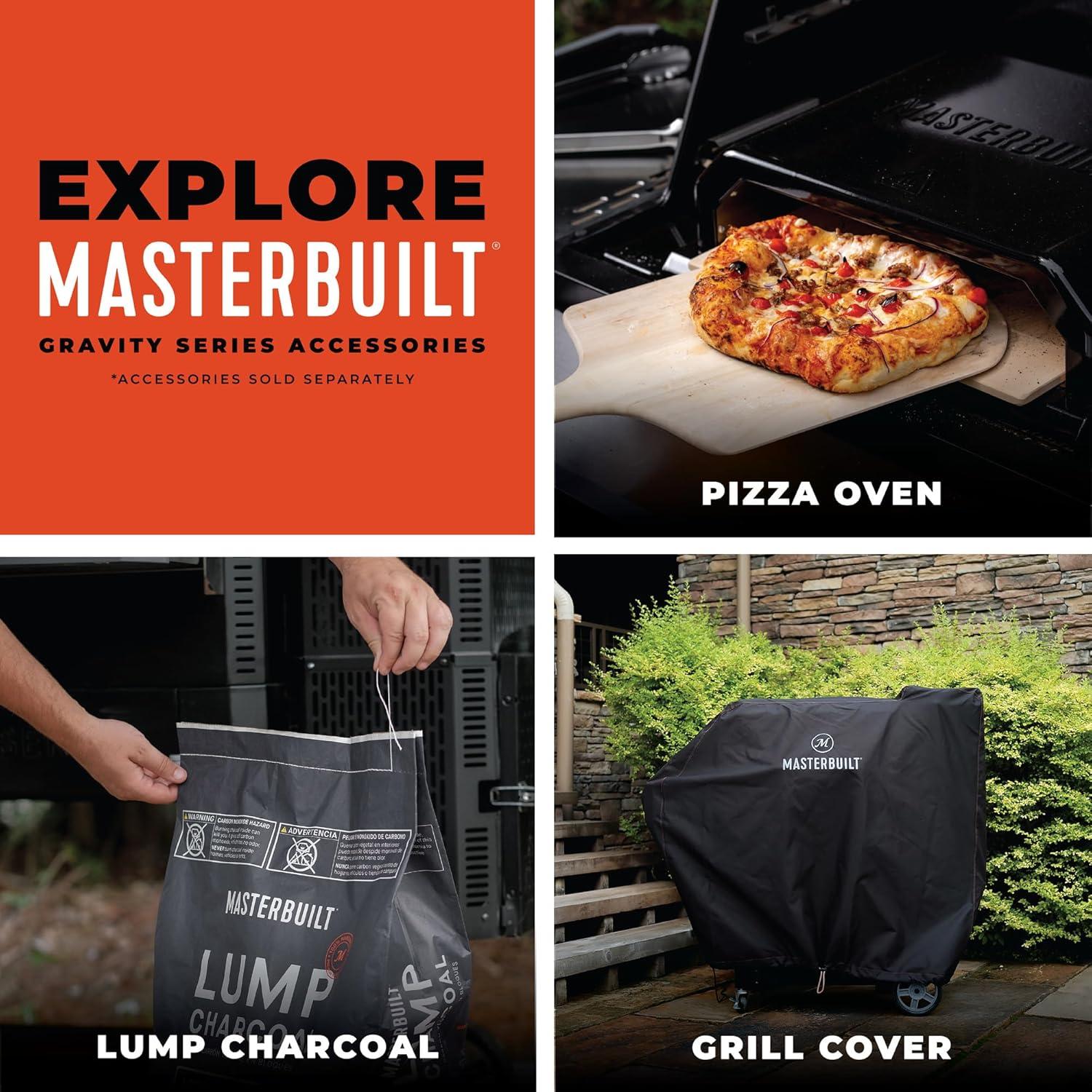 imageMasterbuilt Gravity Series 800 Digital Charcoal Grill Griddle and Smoker with Digital Control App Connectivity and 800 Cooking Square Inches in Black Model MB20040221