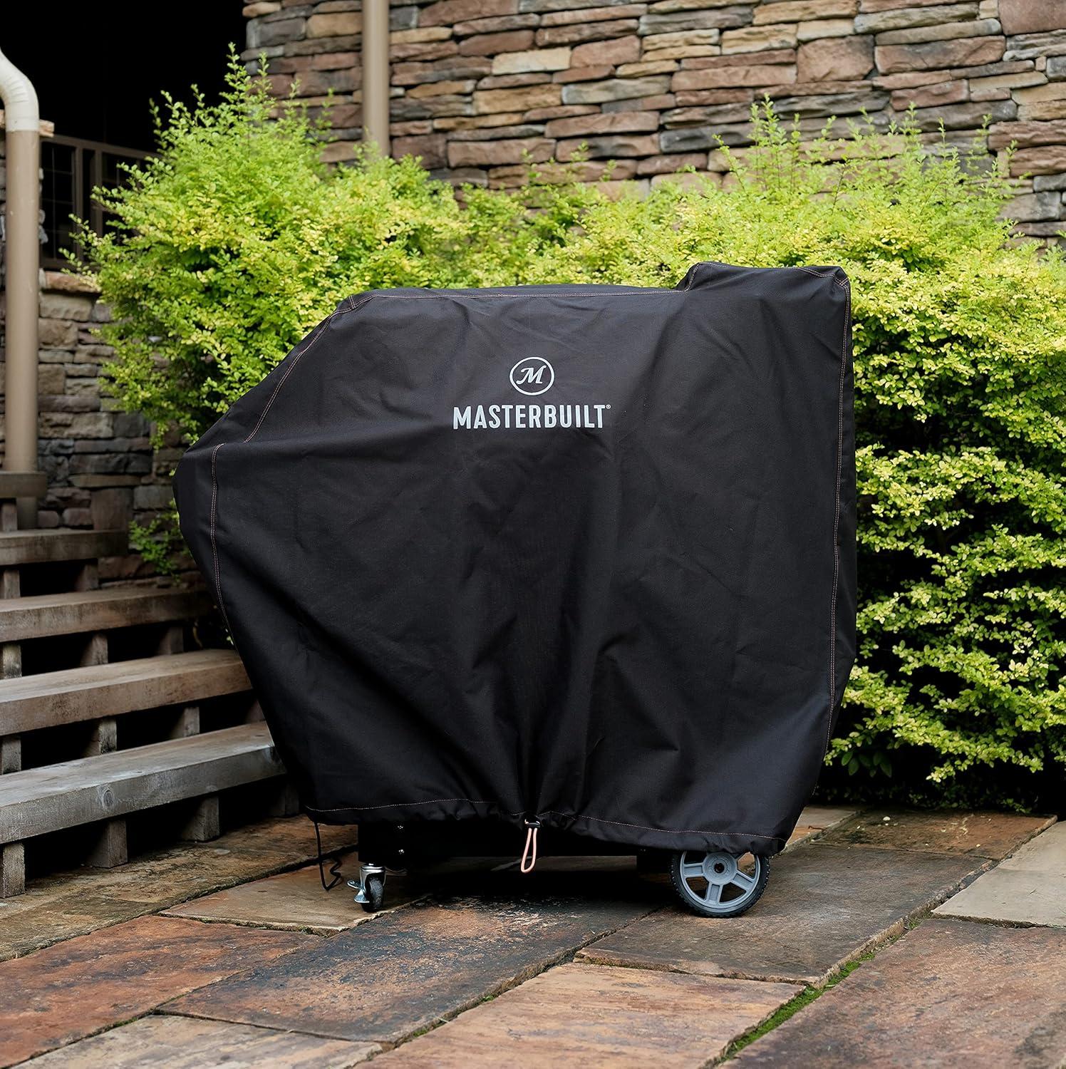 imageMasterbuilt Gravity Series 800 Digital Charcoal Grill and Smoker Durable Grill Cover with PVC Liner DoubleStitching and Adjustable Drawstring in Black Model MB20080221