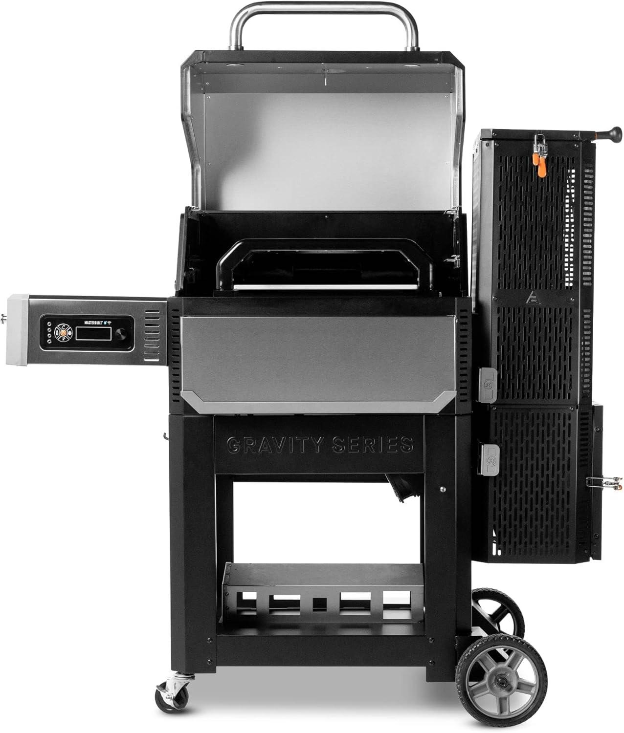 imageMasterbuilt Gravity Series Outdoor Pizza Oven Accessory insert with Ceramic Pizza Stone PorcelainCoated Exterior with Stainless Steel Interior in Black Model MB20181722