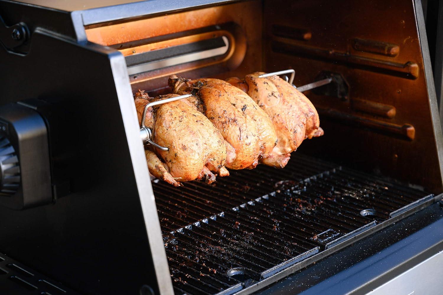 imageMasterbuilt Gravity Series Rotisserie Accessory Attachment with Stainless Steel Spit Rods Meat Claws and and Electric Power Source Model MB20091220Rotisserie Kit