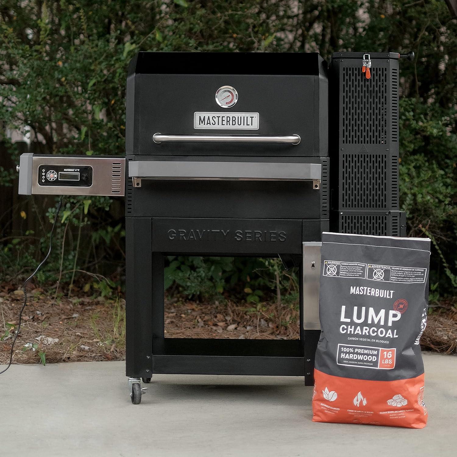 imageMasterbuilt Premium Hardwood Lump Charcoal for Gravity Series Charcoal Grill and Smokers Compatible with All Barrel Kamado and Kettle Grills 1 Pack 16LBCharcoal