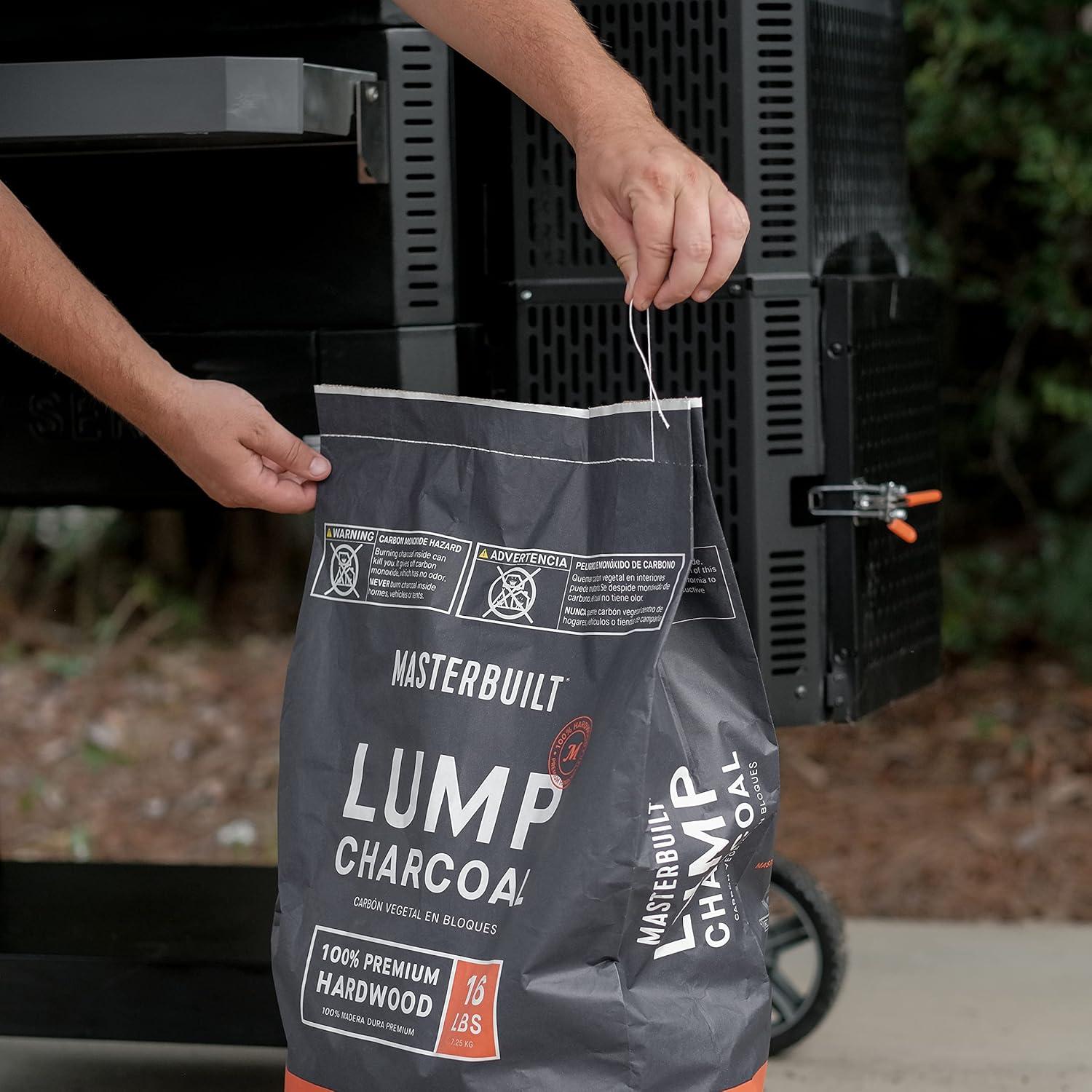 imageMasterbuilt Premium Hardwood Lump Charcoal for Gravity Series Charcoal Grill and Smokers Compatible with All Barrel Kamado and Kettle Grills 1 Pack 16LBCharcoal