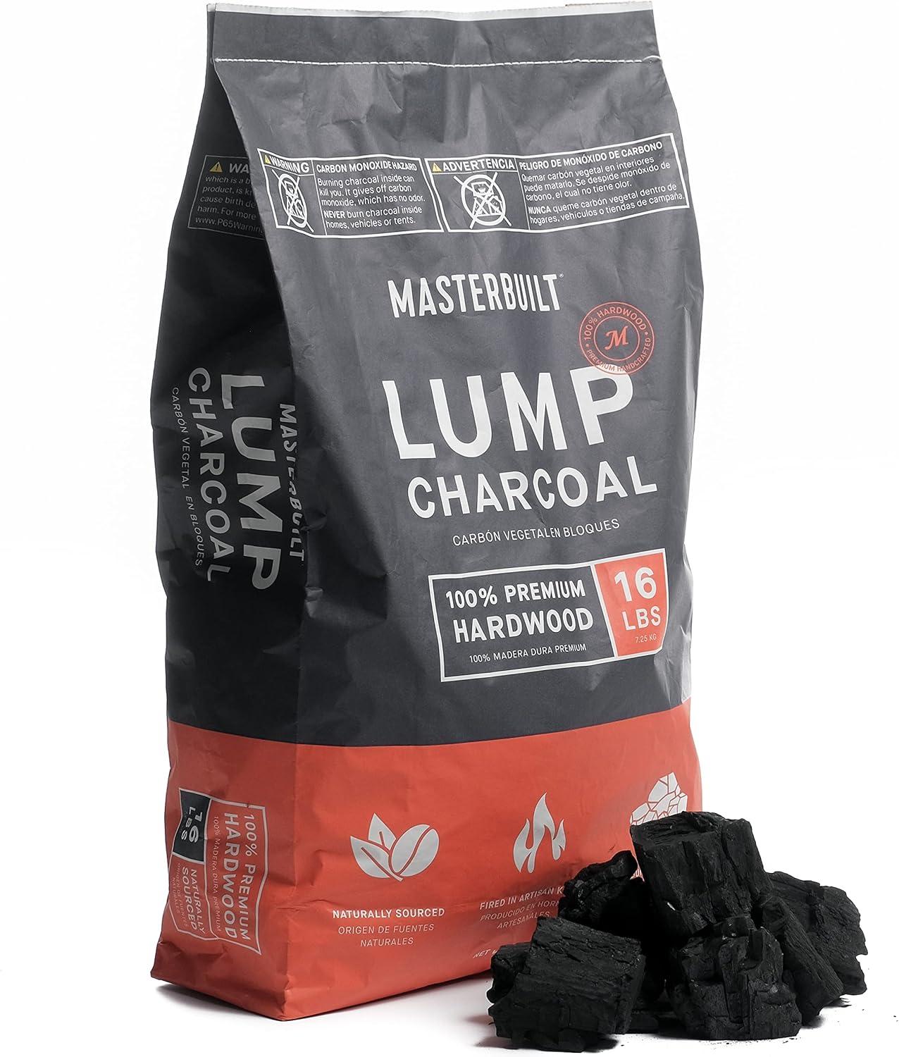 imageMasterbuilt Premium Hardwood Lump Charcoal for Gravity Series Charcoal Grill and Smokers Compatible with All Barrel Kamado and Kettle Grills 1 Pack 16LBCharcoal
