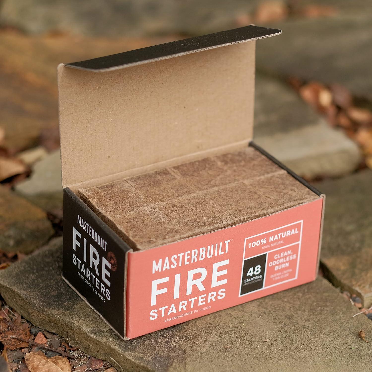 imageMasterbuilt PureParrafin AllNatural Odorless Wax Fire Starters for Charcoal Grilling Made for Gravity Series but Compatible with All Charcoal Grills amp Fireplaces 48Count Model MB20091521Starters