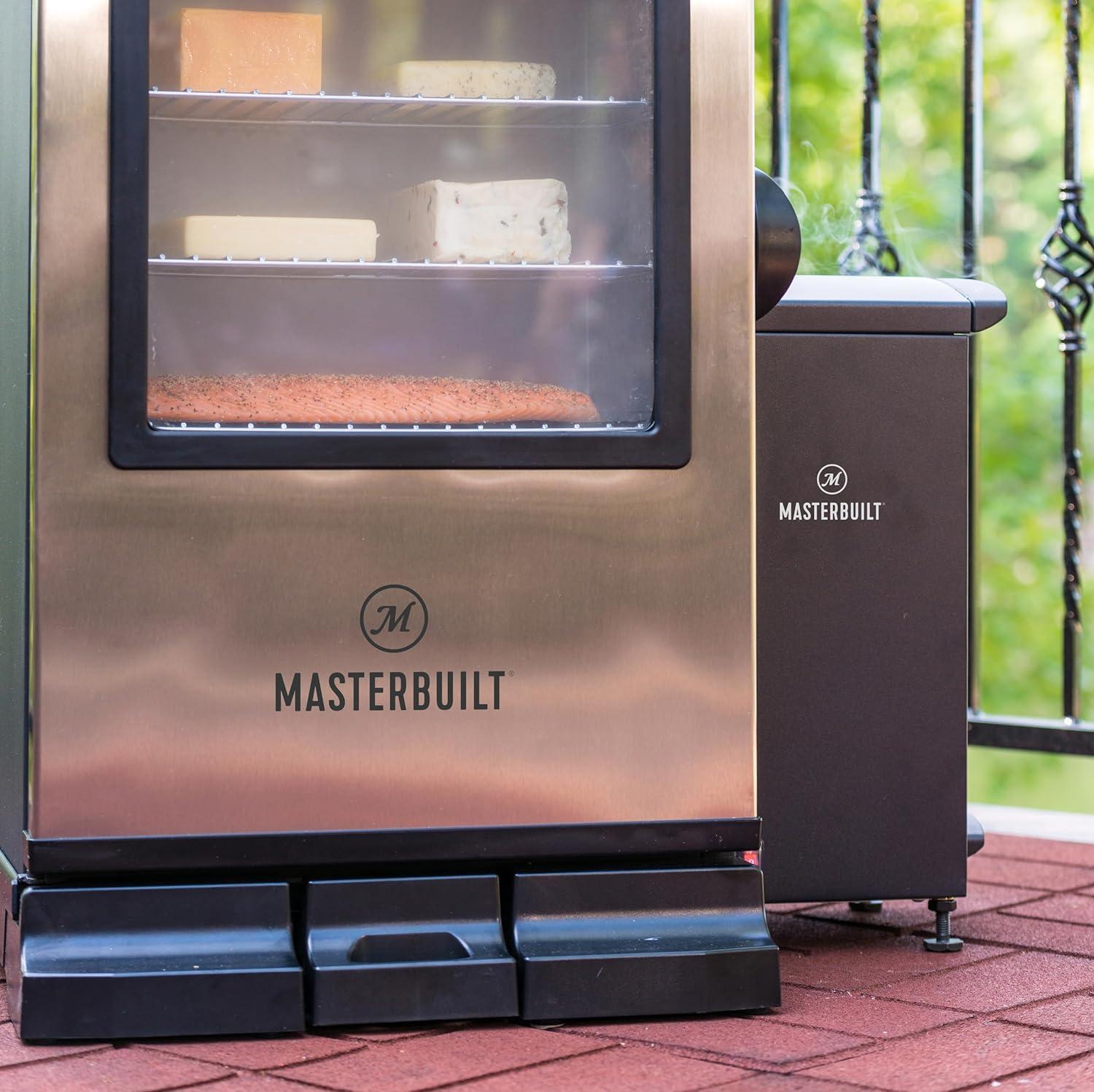 imageMasterbuilt Slow and Cold Smoker Accessory Attachment With Removable Ash Tray for Masterbuilt Vertical BBQ Smokers in Black 10 x 10 x 18 Model MB20100112New Version