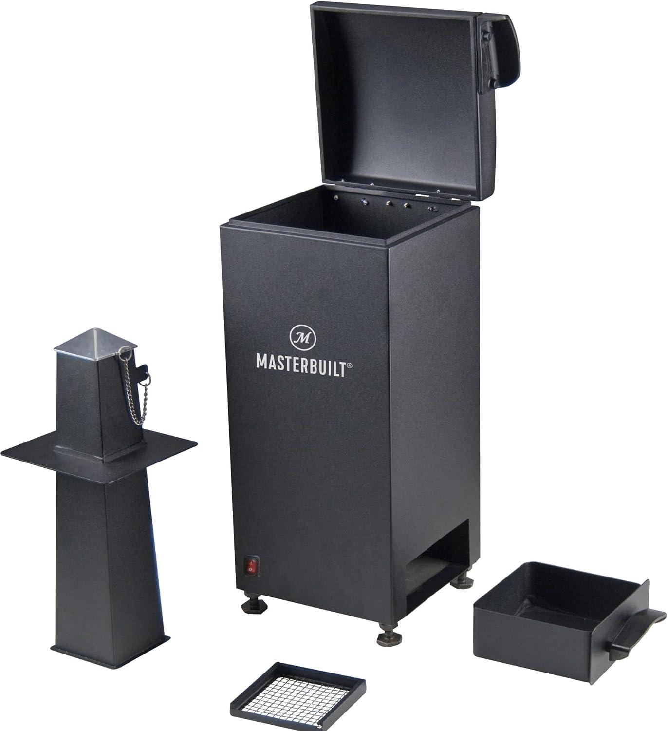 imageMasterbuilt Slow and Cold Smoker Accessory Attachment With Removable Ash Tray for Masterbuilt Vertical BBQ Smokers in Black 10 x 10 x 18 Model MB20100112New Version