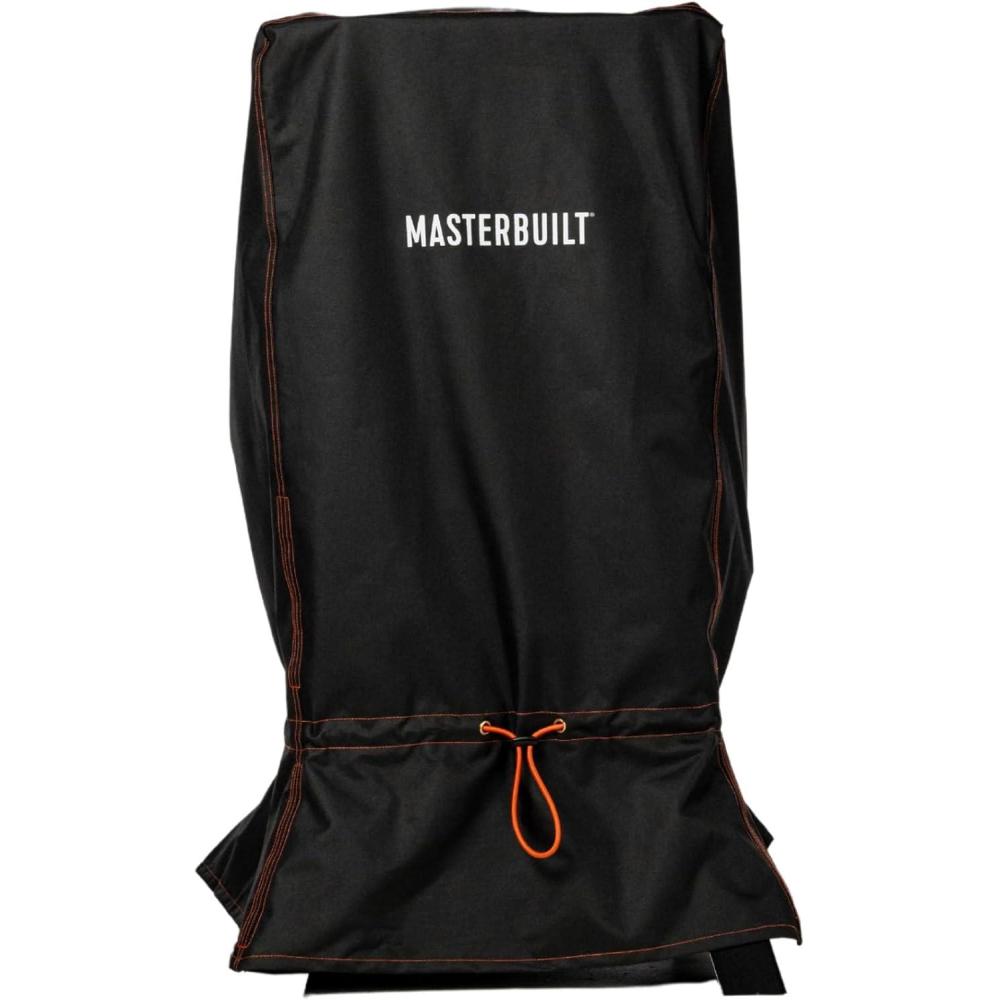 imageMasterbuilt 30inch Small Universal Cover 25x 25 x 40Designed to Fit 30 inch Smoker Models with or Without Legs up to 750 Cooking Square Inches Foldable Skirt Black Model MB20080924