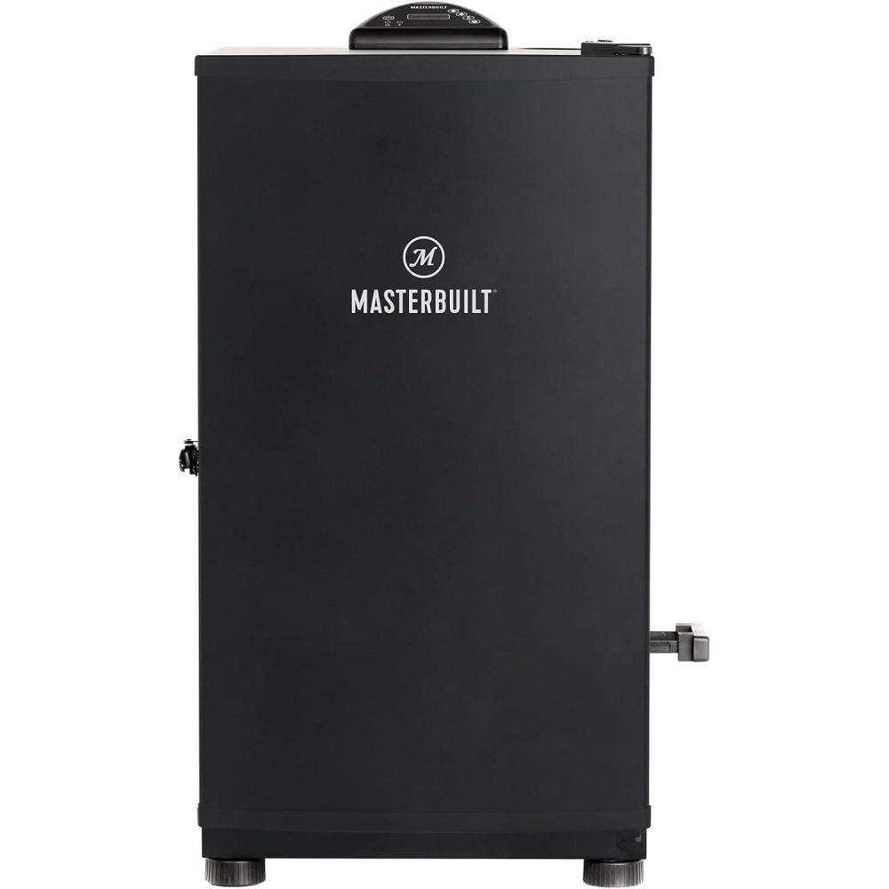 imageMasterbuilt 40inch Digital Electric Vertical BBQ Smoker with Side Wood Chip Loader Chrome Smoking Racks and 970 Cooking Square Inches in Black Model MB2007291840 No Window