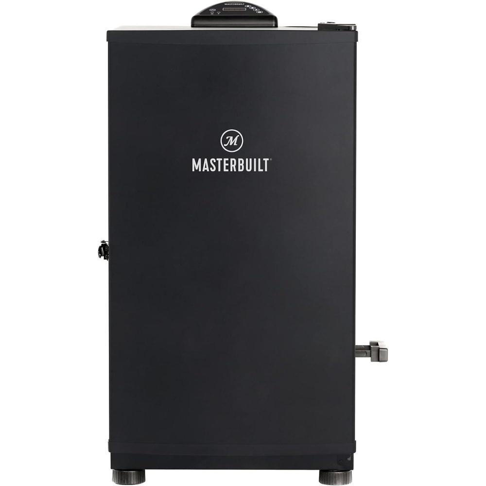imageMasterbuilt 40inch Digital Electric Vertical BBQ Smoker with Side Wood Chip Loader Chrome Smoking Racks and 970 Cooking Square Inches in Black Model MB2007291830 No Window
