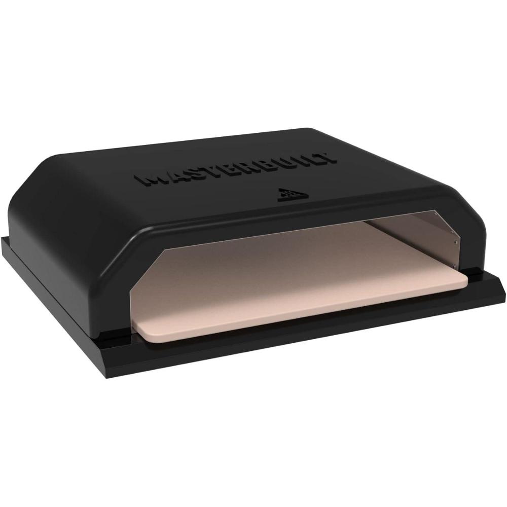 imageMasterbuilt Gravity Series Outdoor Pizza Oven Accessory insert with Ceramic Pizza Stone PorcelainCoated Exterior with Stainless Steel Interior in Black Model MB20181722