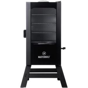 Masterbuilt® 40-inch Digital Electric Vertical BBQ Smoker with Side Wood Chip Loader, Chrome Smoking Racks and 970 Cooking Square Inches in Black, Model MB20072918(30-inch Digital with Window & Legs)