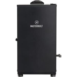 Masterbuilt® 40-inch Digital Electric Vertical BBQ Smoker with Side Wood Chip Loader, Chrome Smoking Racks and 970 Cooking Square Inches in Black, Model MB20072918(30″ No Window)