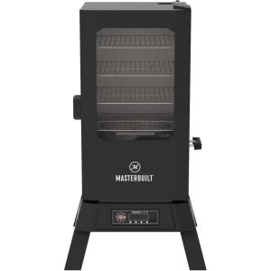 Masterbuilt® 40-inch Digital Electric Vertical BBQ Smoker with Side Wood Chip Loader, Chrome Smoking Racks and 970 Cooking Square Inches in Black, Model MB20072918(30-inch Digital with Window  Legs & Wifi)